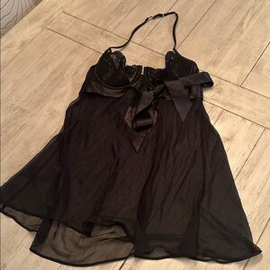 Victoria’s Secret Very Sexy lingerie slip size 34C black silky  lace